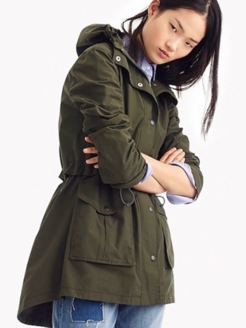 NWOT J. Crew ‘Perfect Lightweight Jacket’ in “Dark Moss” Green Plus Size 2X